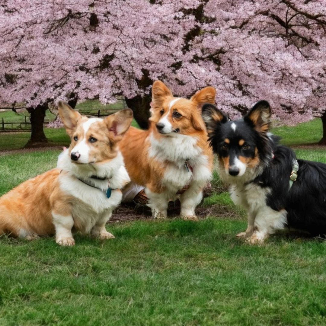 Creator with corgis
